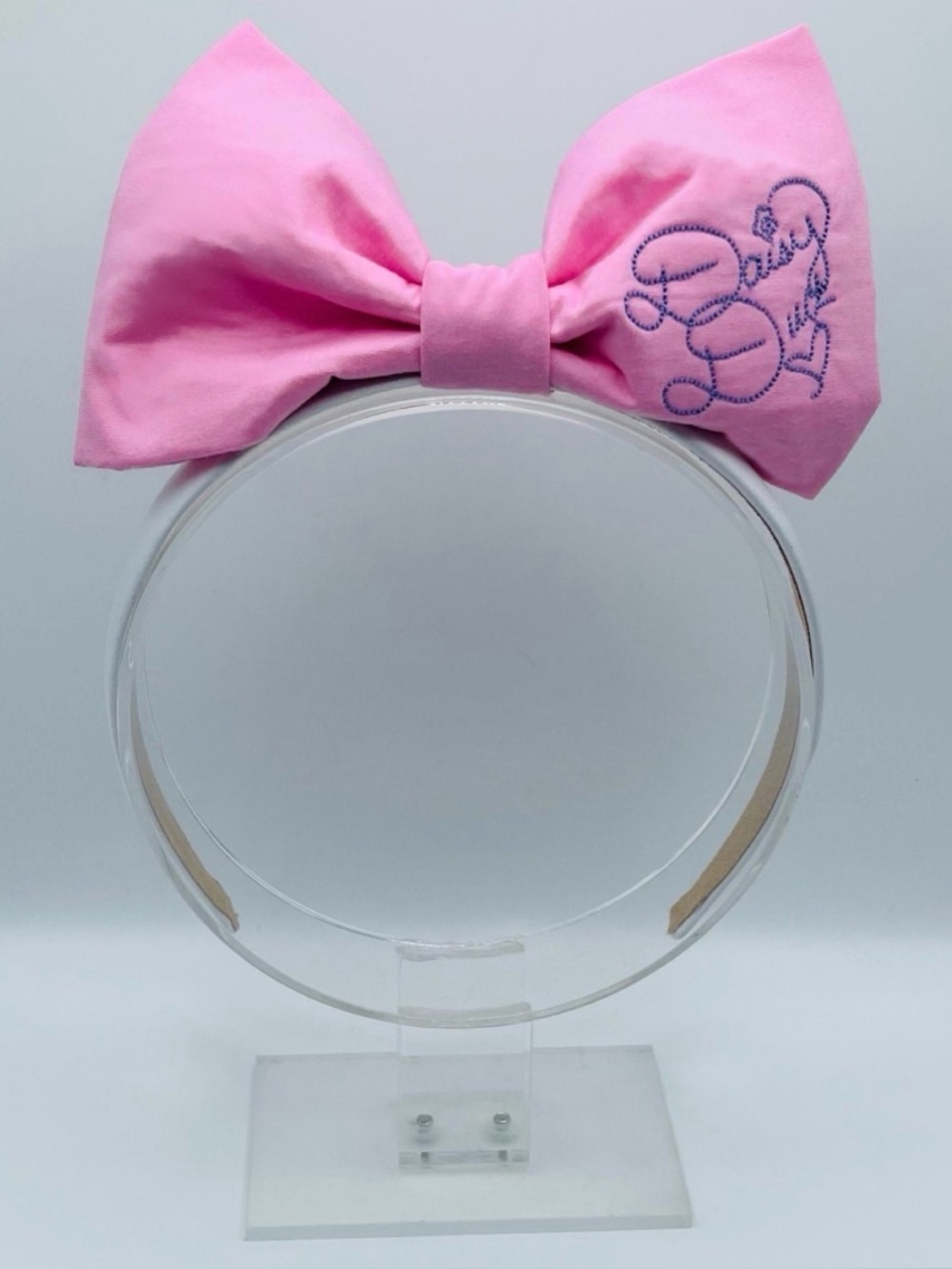 Disney Daisy Duck Signature Pink Bow Headband Park Ears